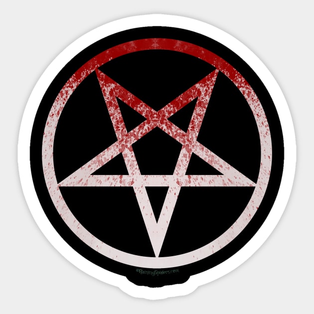 Blood Pentagram - Splattere Blood Sticker by RainingSpiders